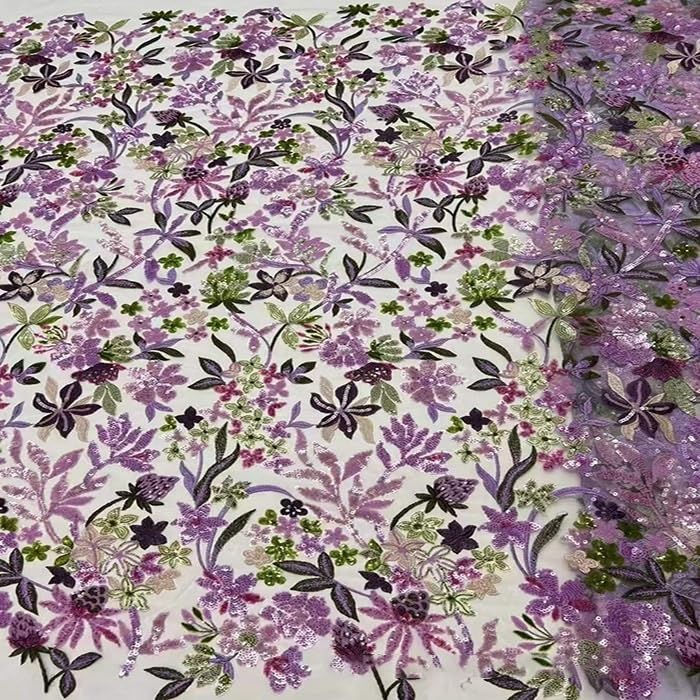 5 jardów 3D cekinowa koronkowa tkanina z koralikami haftowana siatka do sukni ślubnej formalna suknia DIY szycie
