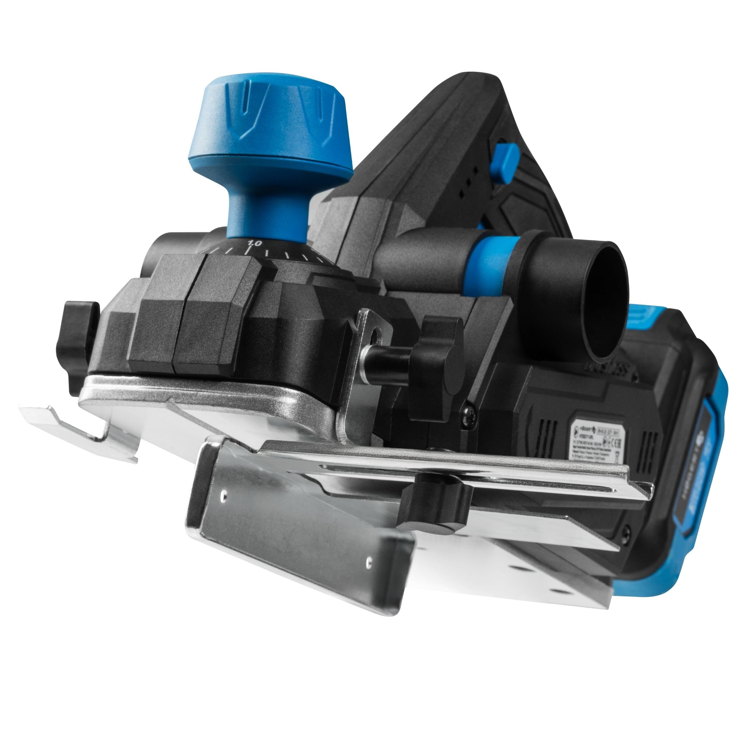 HÖGERT TECHNIK Cepillo Eléctrico a Batería 18V OneAccuSystem, motor sin escobillas, 82 mm de ancho, 16000 RPM, suela de aluminio, inalámbrico para carpintería, sin batería