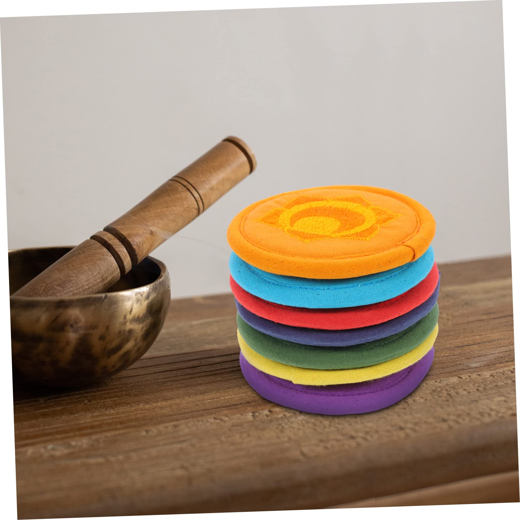 Toyvian Coussin Pour Bol Chantant Tibétain Brodé Lot De 7 Coussins De Protection Pour Bol De Prière Support Compact Pour Et Yoga