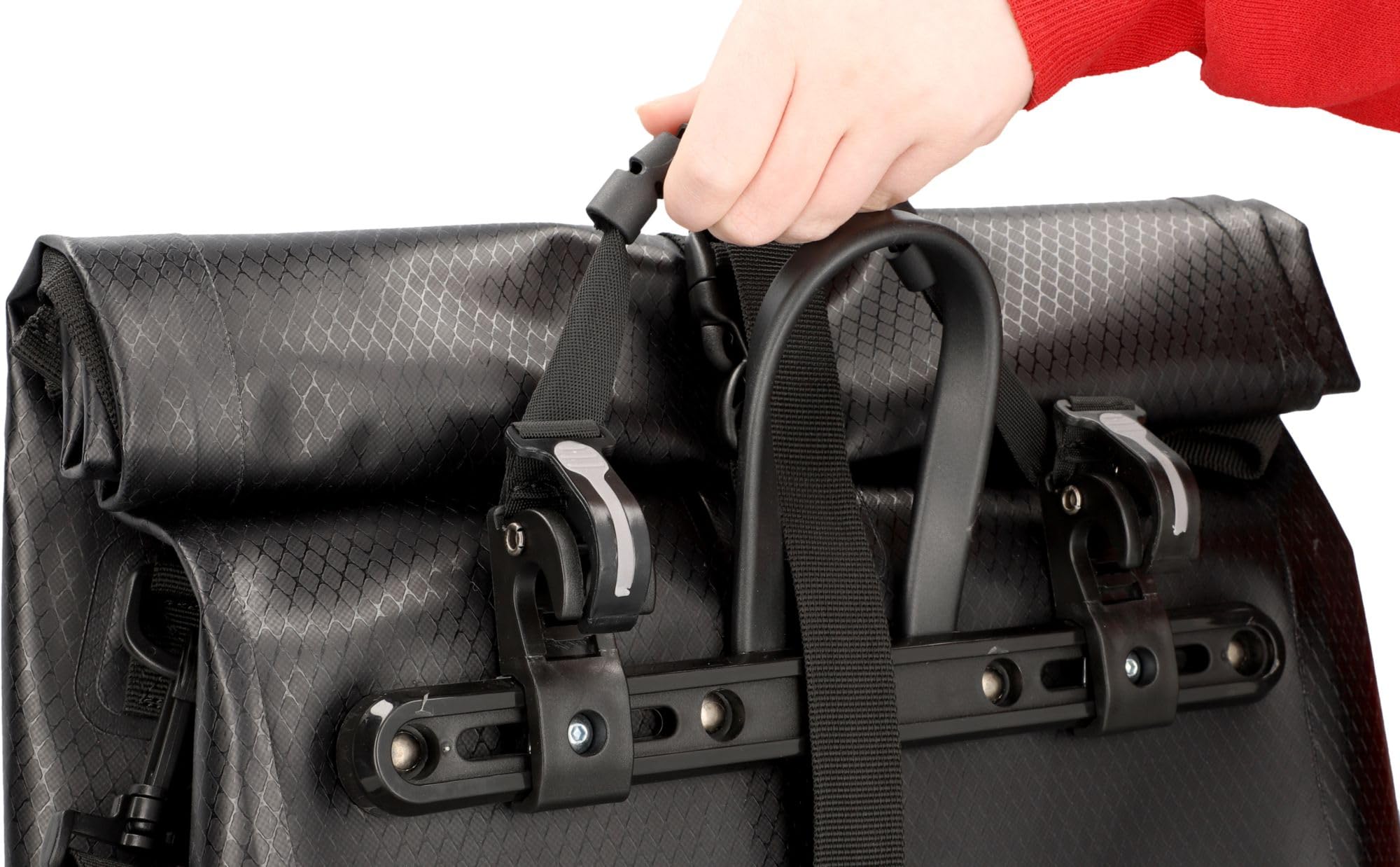 FISCHER Fahrrad Gepäckträgertasche, abschließbar, Fahrradtasche, mit Reflektoren, wasserabweisend, 23 Liter, schwarz