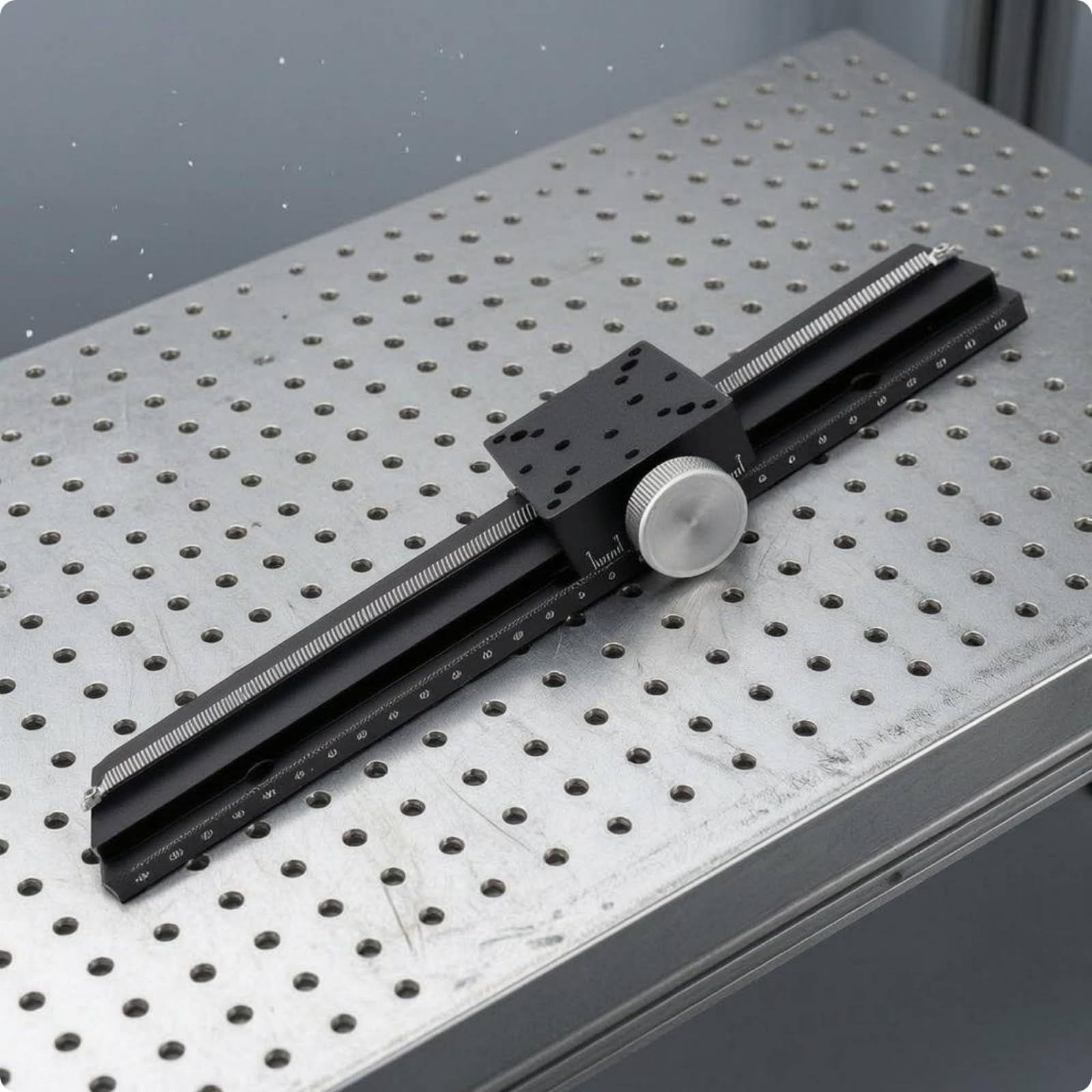 Laboratorio Guide Scorrevoli Piattaforma Lineare Manuale Tavola di Posizionamento Piano Traslante con Fori Filettati Vite di Regolazione Passo Lunga, LWX40-L500