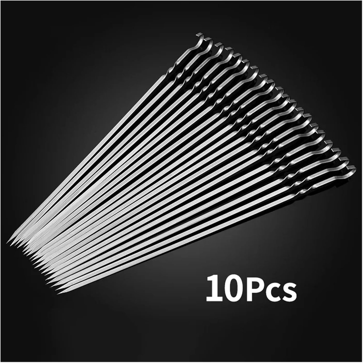 Compatible For 10/20/30/50/100Pcs Reusable Stainless Steel BBQ Skewers - Outdoor Camping Barbecue Tools, Skewer Sticks(10pcs)