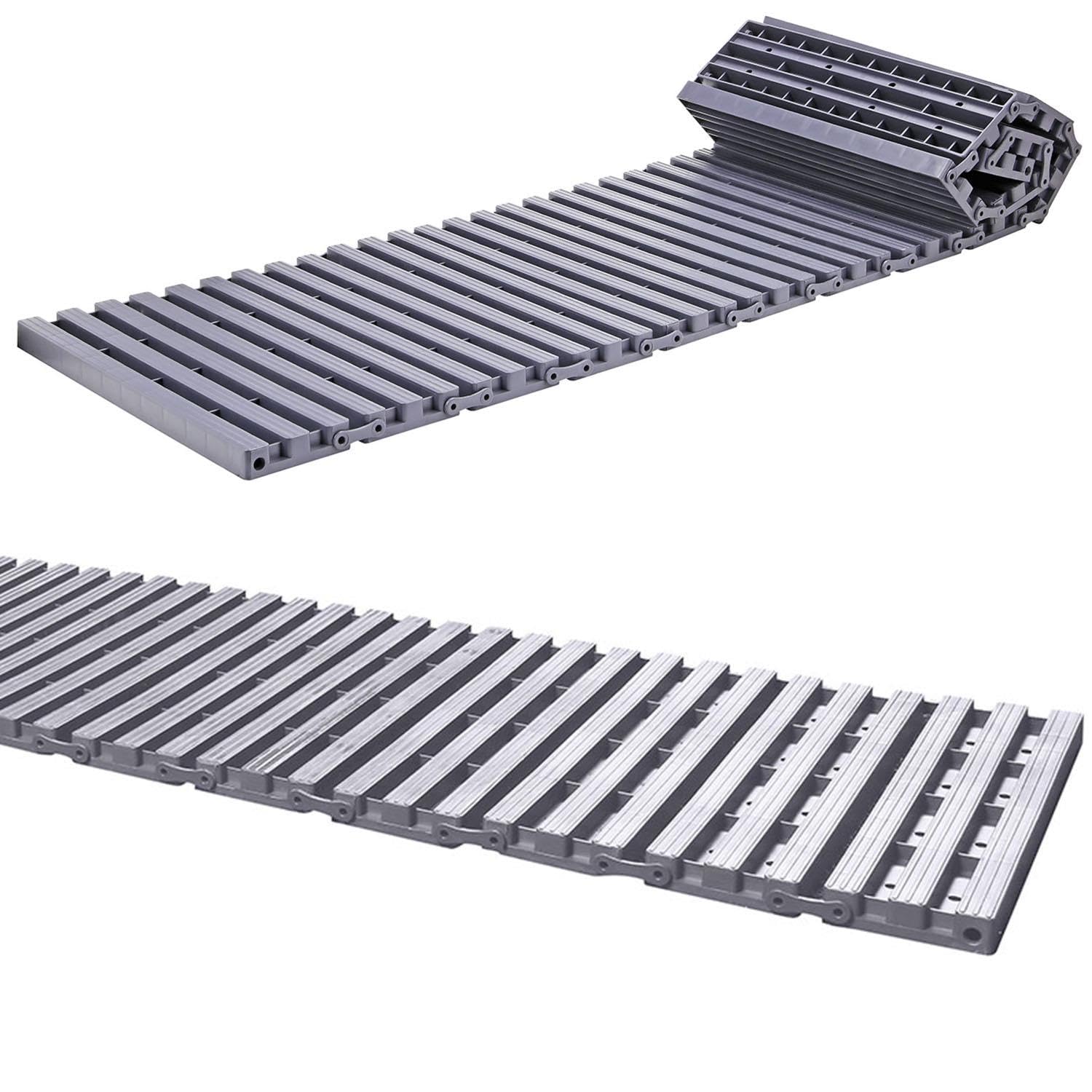 LIVHOME 1.39m Instant Garden Roll Out Path, Non-Slip Lawn and Grass Protection Mat, Durable and Reusable Garden Pathway, Weather-Resistant Outdoor Walkway (Grey, 64 Pcs)