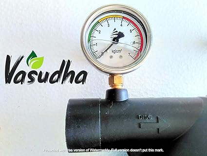 VASUDHA IRRIGATION 7 KG Pressure Gauge with Glycerine and Male BSP Brass Thread
