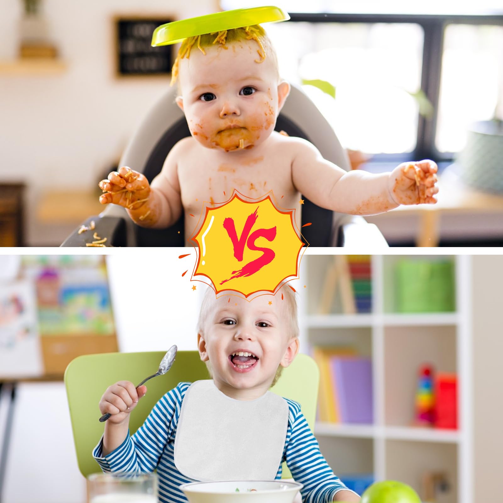 Baberos Blancos para Pintar, Paquete de 24, Baberos Impermeables de Algodón para Niños y Niñas, Babero de Saliva para Alimentación y Dentición, Regalos para Baby Shower