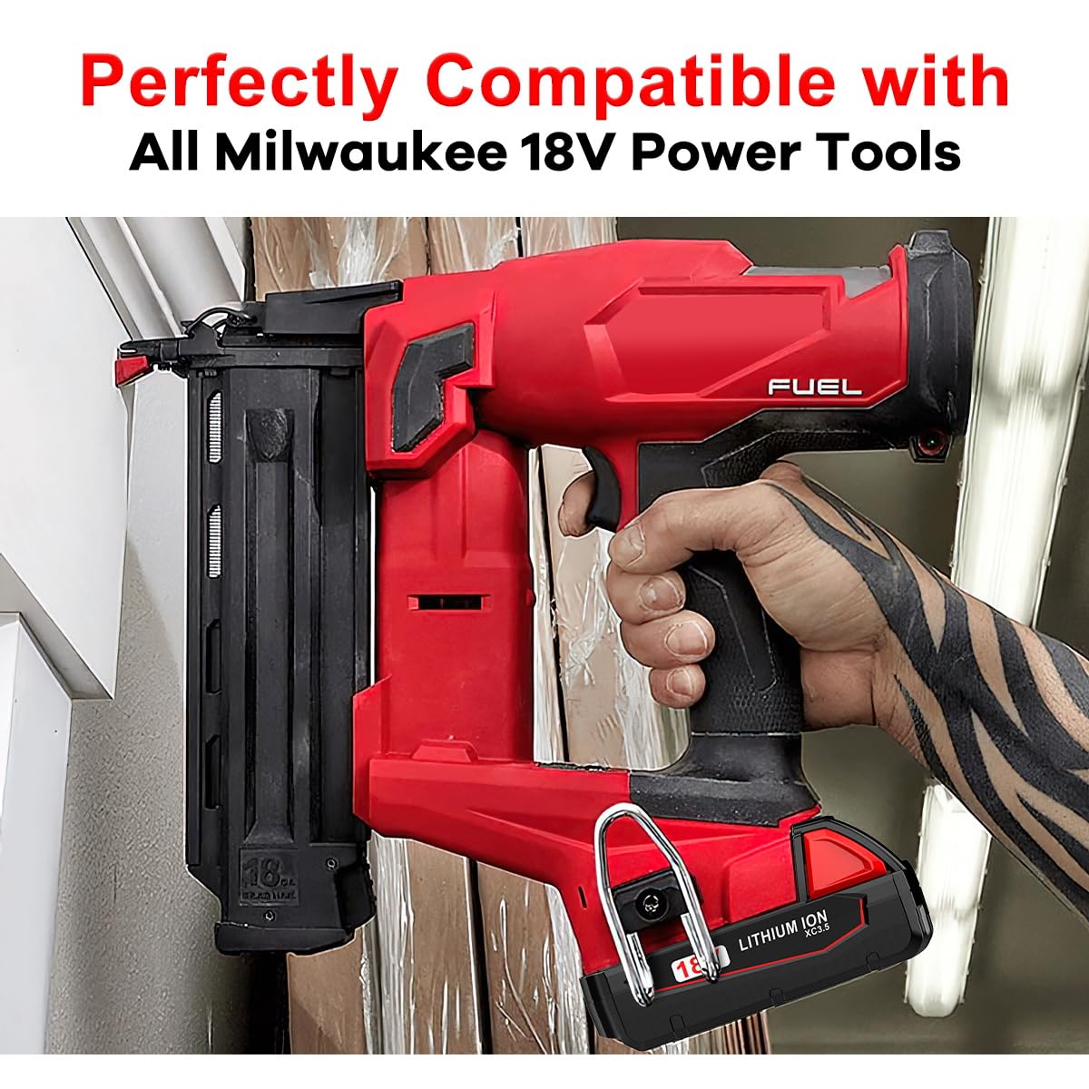 BECDXPal 2Packs 3.5Ah Replacement for Milwaukee M18 Battery 18V Milwaukee Lithium Battery and Charger Kit, 48-11-1811 18Volt Milwaukee M18 Battery & 48-59-1812 Charger for 18V Milwaukee Battery