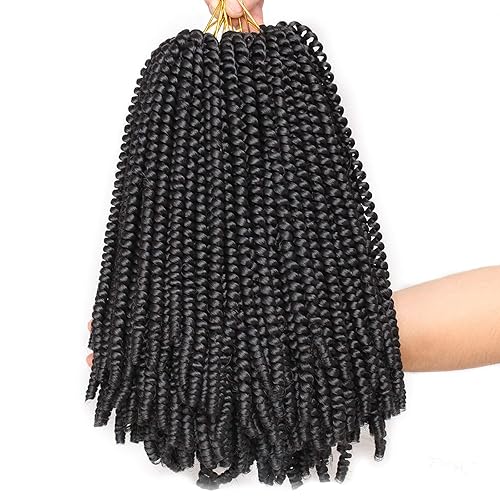 Miniatura 8 de Xtrend - Cabello trenzado de ganchillo con rizos de resorte, color rojo cobrizo, 12pulgadas, para rizos de mariposa de imitación, extensiones de