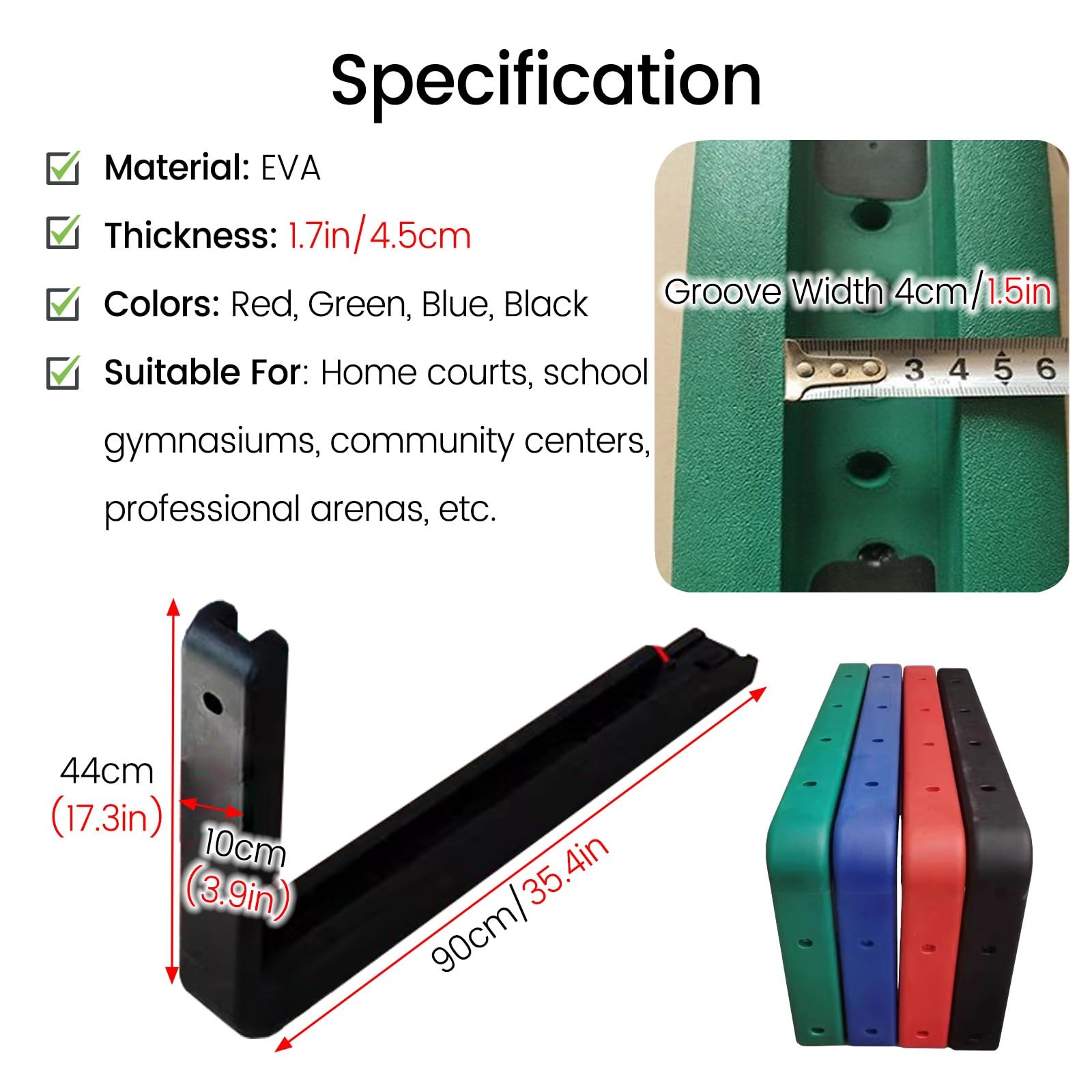 Almohadillas para tablero de baloncesto para tableros de madera, vidrio o acrílico, protector de tablero EVA de alta elasticidad con agujeros y tornillos preperforados