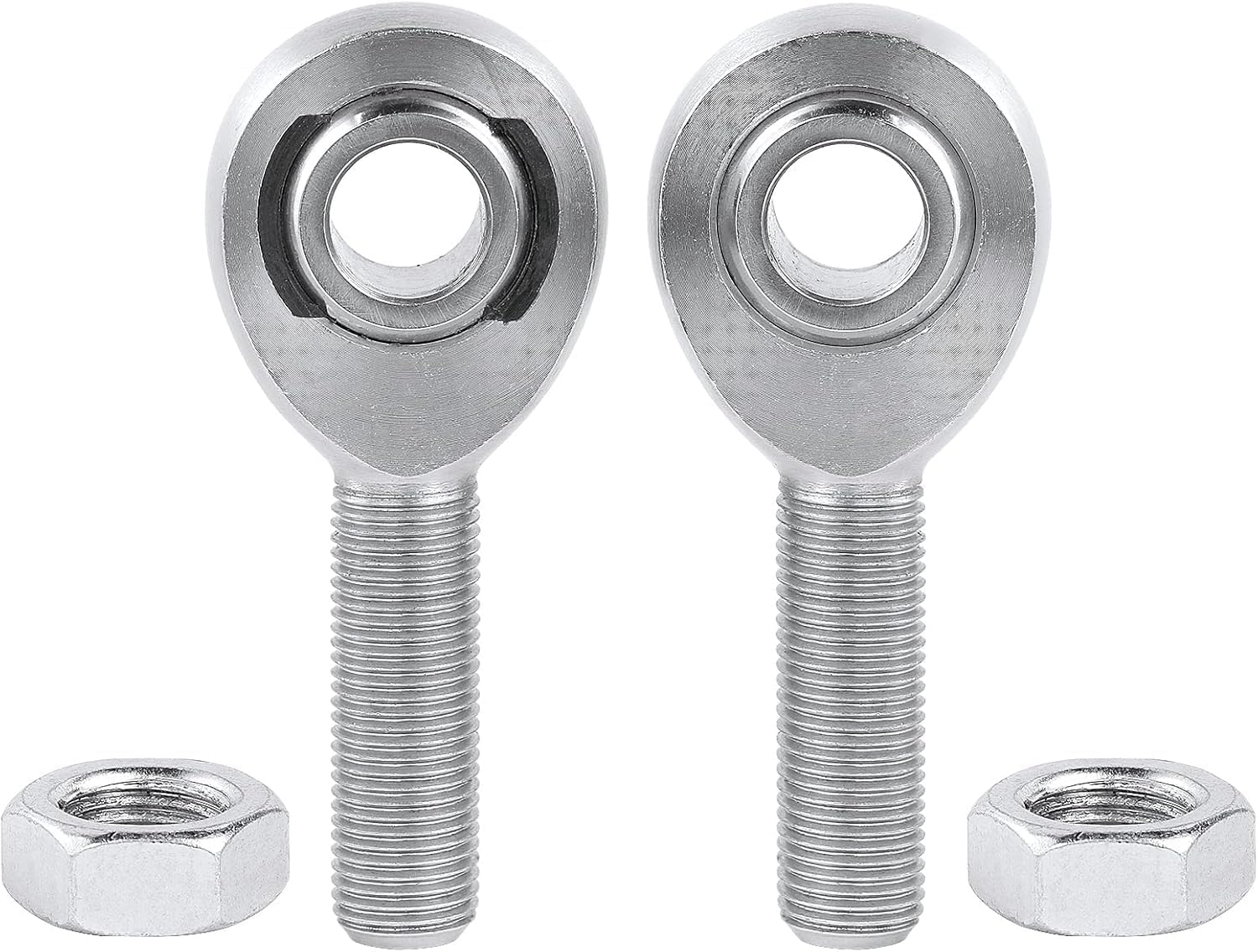 3/8" Rod End Bearings Heim Joints Kit, .375" Chromoly Rod End Heim Joint Steering Shaft Support, Spherical Rod End, 3/8-24 LH&RH Hand Male Thread Heim Joint with Jam Nuts - 2PCS