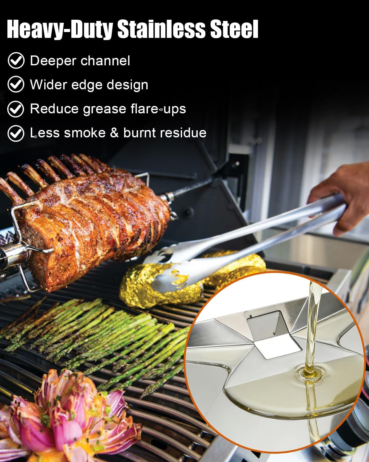 N710-0093 Grill Drip Pan Fit for Napoleon Prestige 500 & Pro 500 Grills (After 2017), Front Pull Grill Grease Drip Tray, 23" x 12 3/4" Grease Tray, Grill Grease Pan