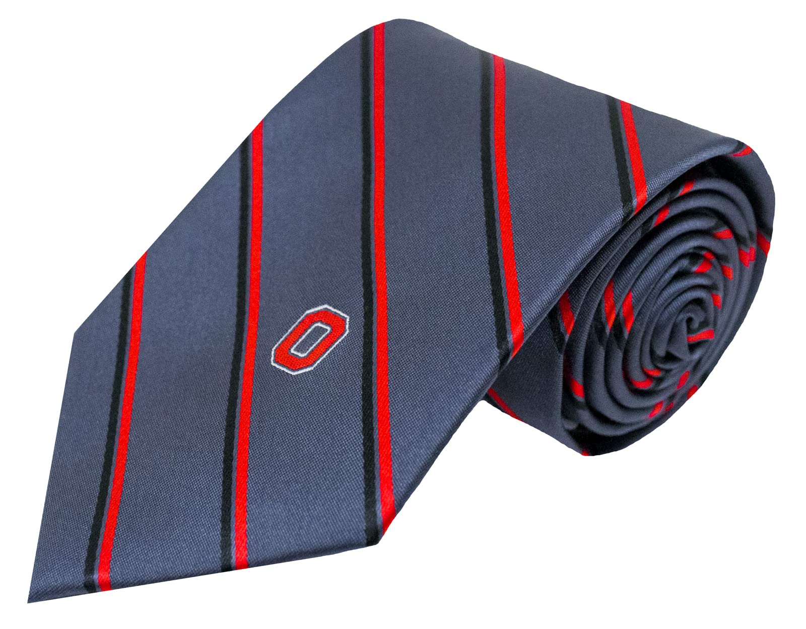 Officially Licensed NCAA Adult Silk Charcoal Stripe Necktie