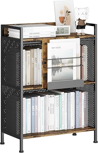 Miniatura 3 de GILLAS Estantería grande de 3 niveles con armario de almacenamiento, organizador de almacenamiento industrial de metal con puerta corredera, estante