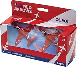 Corgi CS90687 Red Arrows Synchro Pair Twin Pack Model Airplane - Diecast Planes & Aircraft Models for Ages 3+, Die Cast Plane, Toy Airplanes - Gift for Young Aviation Fans, Birthday Gifts for Him