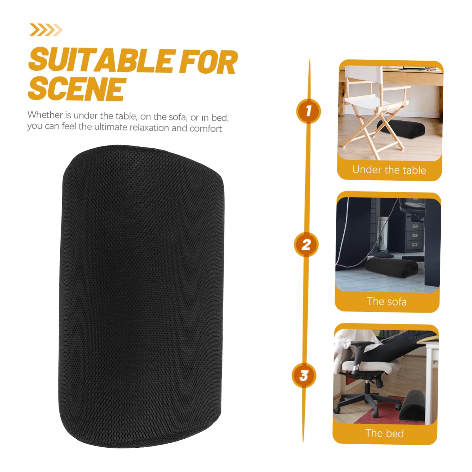 Ciieeo Leg Support Pillow for Office Semi Cylindrical Foot Rest Pad Ergonomic Design Breathable Relieves Muscle Strain and Fatigue for Home and Workplace Use