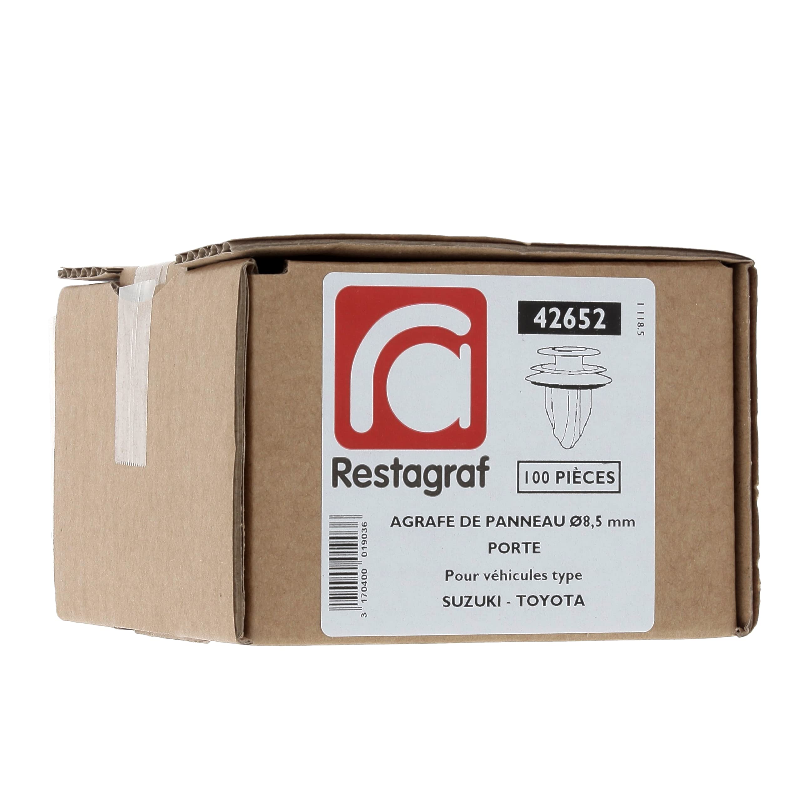 Fixations Agrafe Panneau Restagraf Réf. 1337 - Sachet 20 Pièces Compatible BMW Ford Mitsubishi