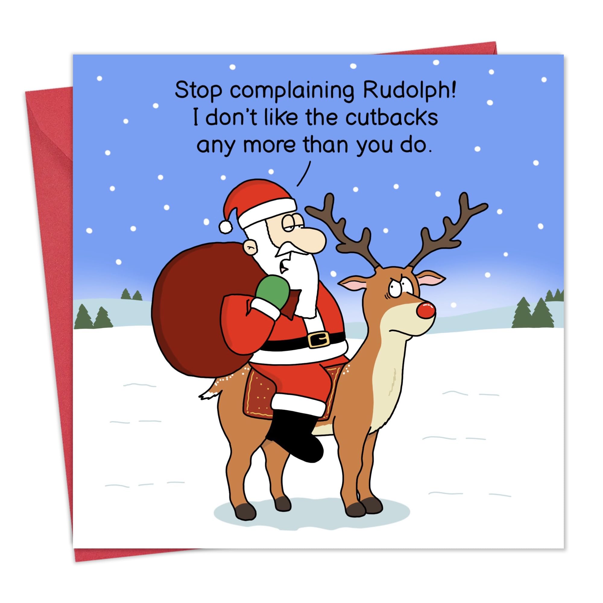 Twizler Merry Christmas Card With Santa And Big Bum Funny Christmas Card – Happy Christmas – Christmas Card – Christmas – Women – Female – Male Christmas Men Christmas Card