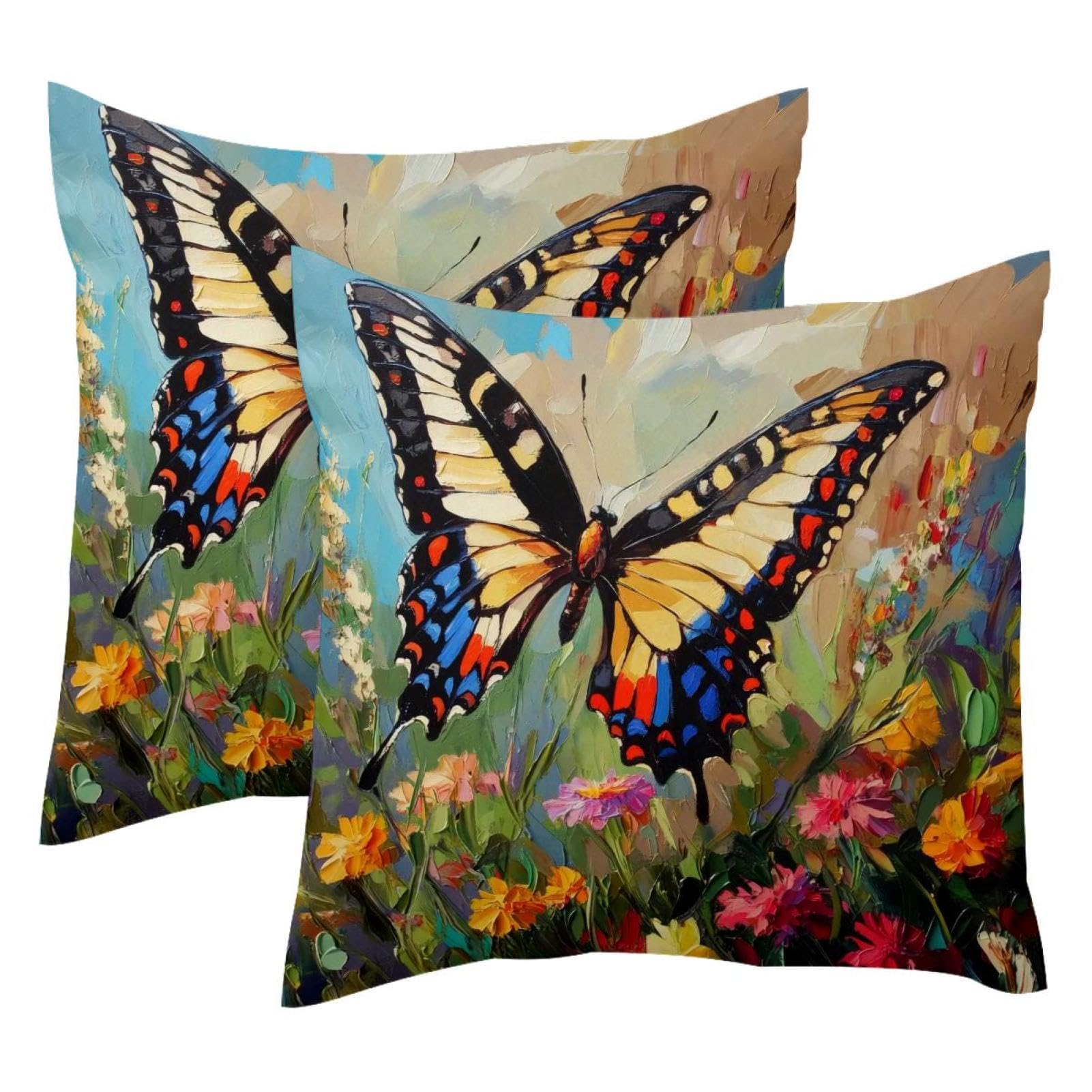 Housses de coussin velours 50x50 cm lot de 2 taie decorative fleur