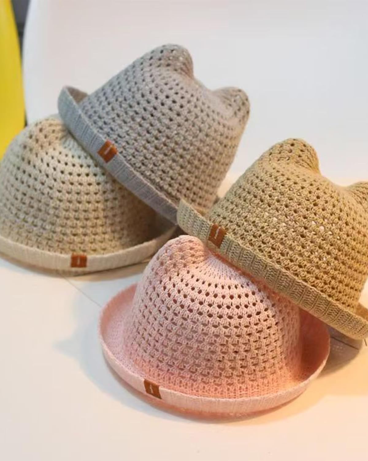 Kids Sun Hat with Cat Ears Bucket Hat for Toddler Baby Summer Lightweight Cute Beach Cap Daily Travel Beach Activity