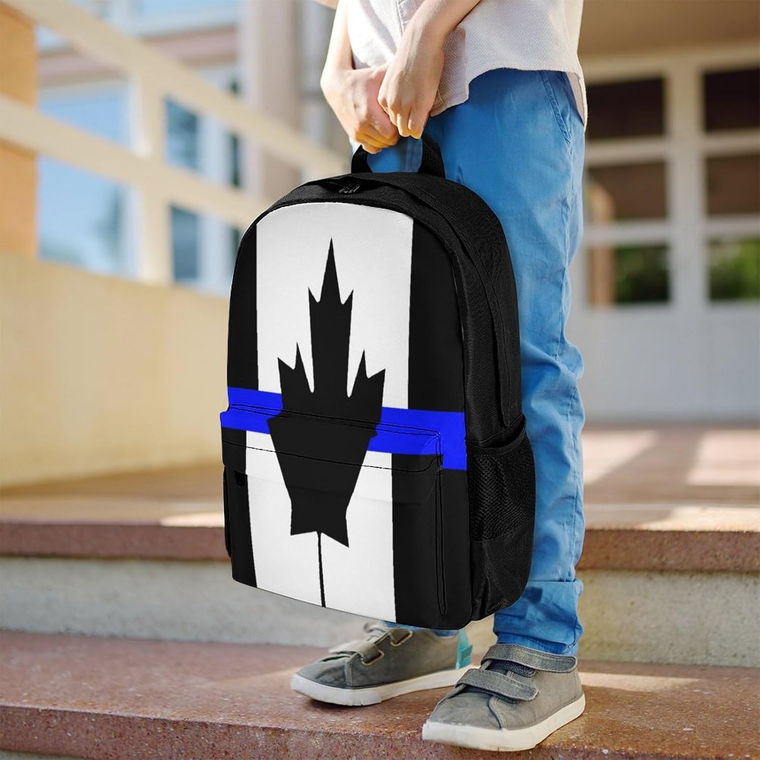 Thin Line Canada Flag Backpack Lightweight Backpacks Work Bag