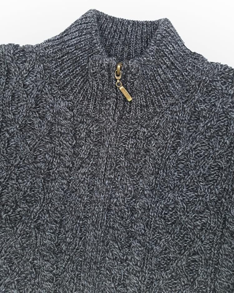 Aran Crafts Mens Zip Cardigan 100% Merino Wool, Made in Ireland - Image 3