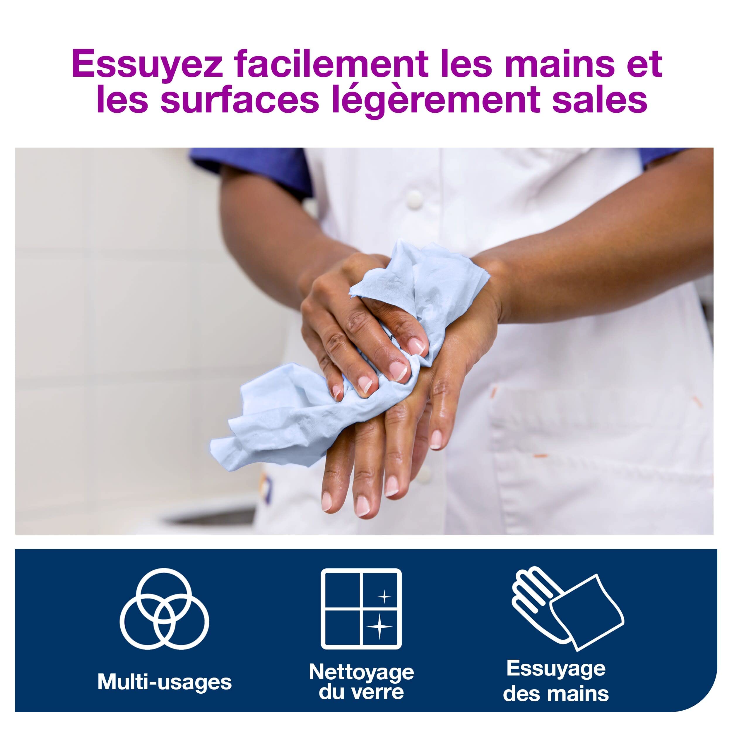 Tork 128208 Papier d’essuyage Advanced - Bleu - 1 pli - lot de 6 rouleaux - 6 x 320 m