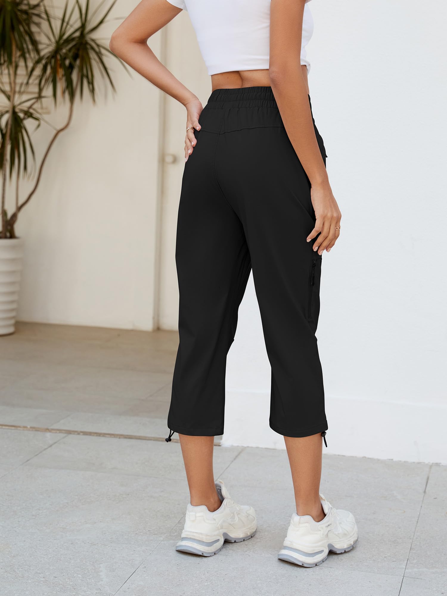 StylSense Caprihose Damen Sommer Casual 3/4 Hose Atmungsaktiv Outdoor Jogginghose Wanderhose Stretch Leichte Sommerhose mit Taschen