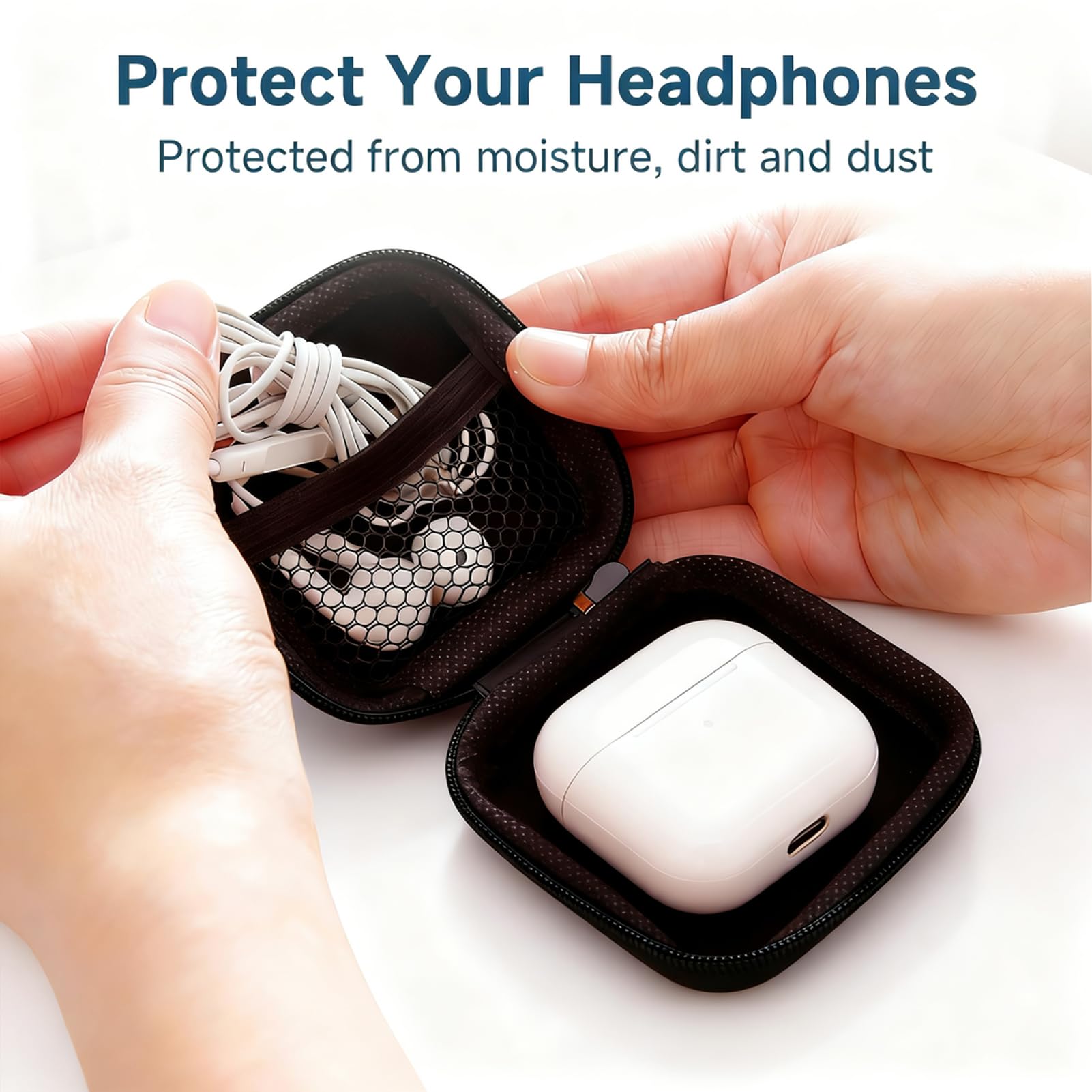 Étui de Rangement pour Casque, Protection Portable avec Fermeture à Glissière, 3 Pièces
