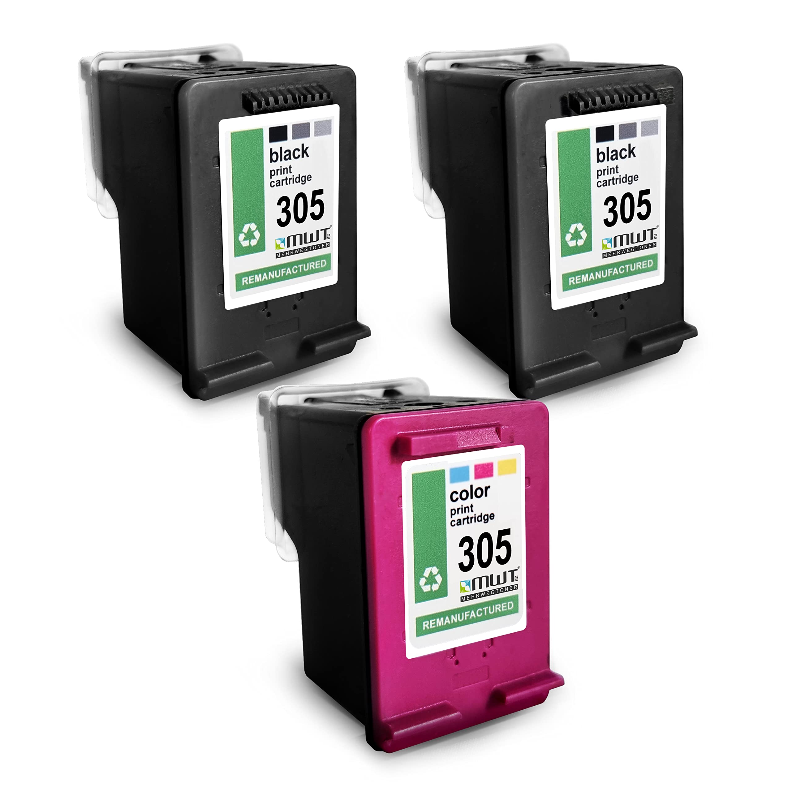 2 CARTUCCE ORIGINALI HP 305 1NERO 1COLORE DESKJET 2300 2800 4100 ENVY 6000 6400
