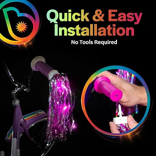 Miniatura 6 de Brightz SparkleBrightz - Serpentinas de bicicleta con luz LED, paquete de 2  Borlas de luz LED para bicicletas y scooters  Añade brillo y brillo a