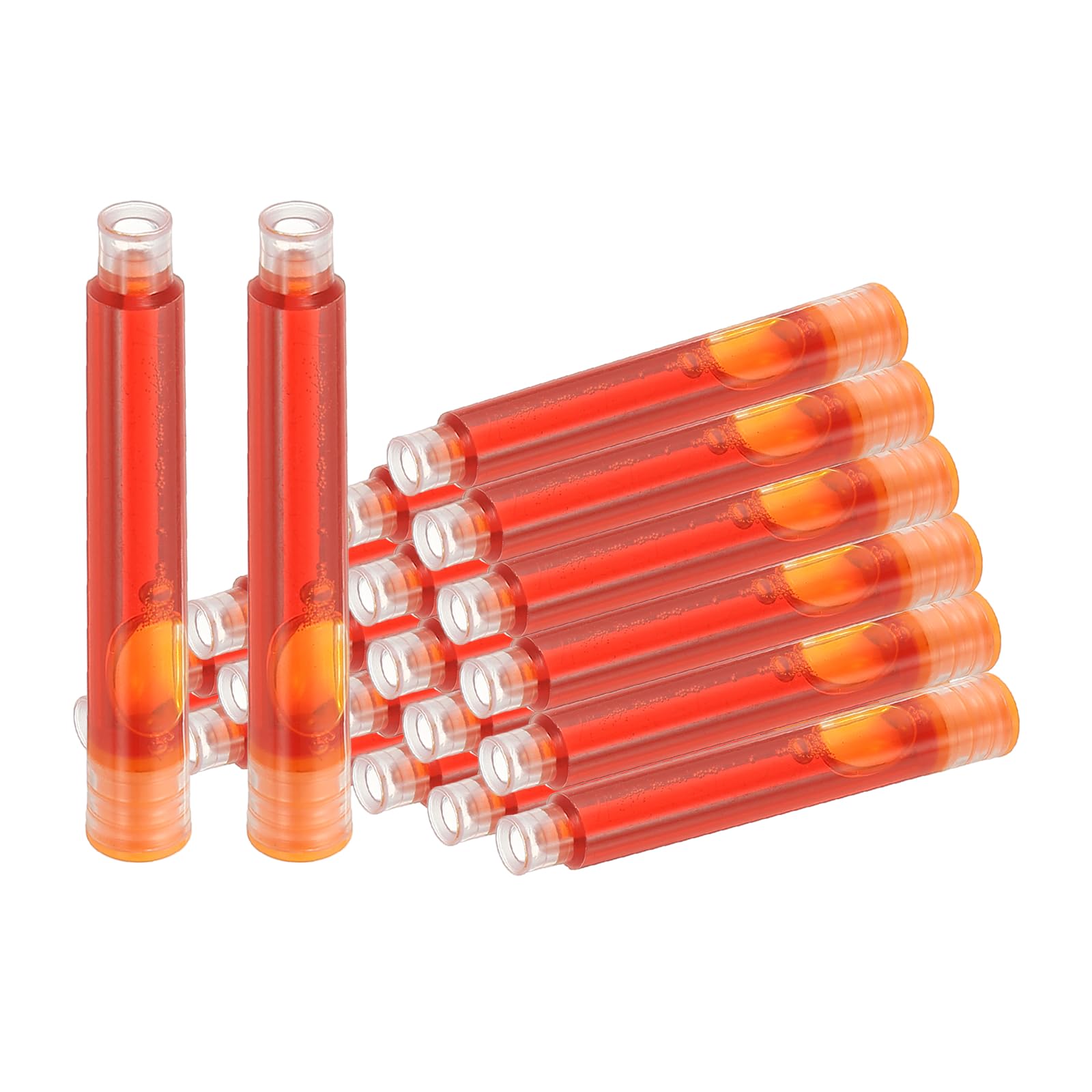 PATIKIL 24Pcs Fountain Pen Ink Refills 3.4mm Bore Diameter Orange Ink Cartridges International Stand Refill Cartridges for Pen Writing Business