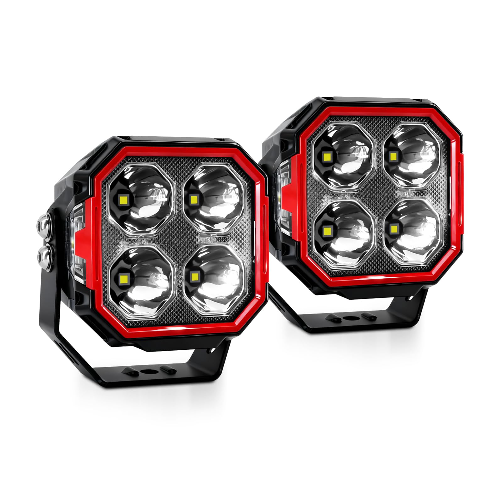 Generic 3-calowe światła Terenowe LED RGB 30000 Lm Ultra Jasne światła Przeciwmgielne 6000 K Spot Beam Flood z 4 Wymiennymi Osłonami do Ciężarówki SUV ATV