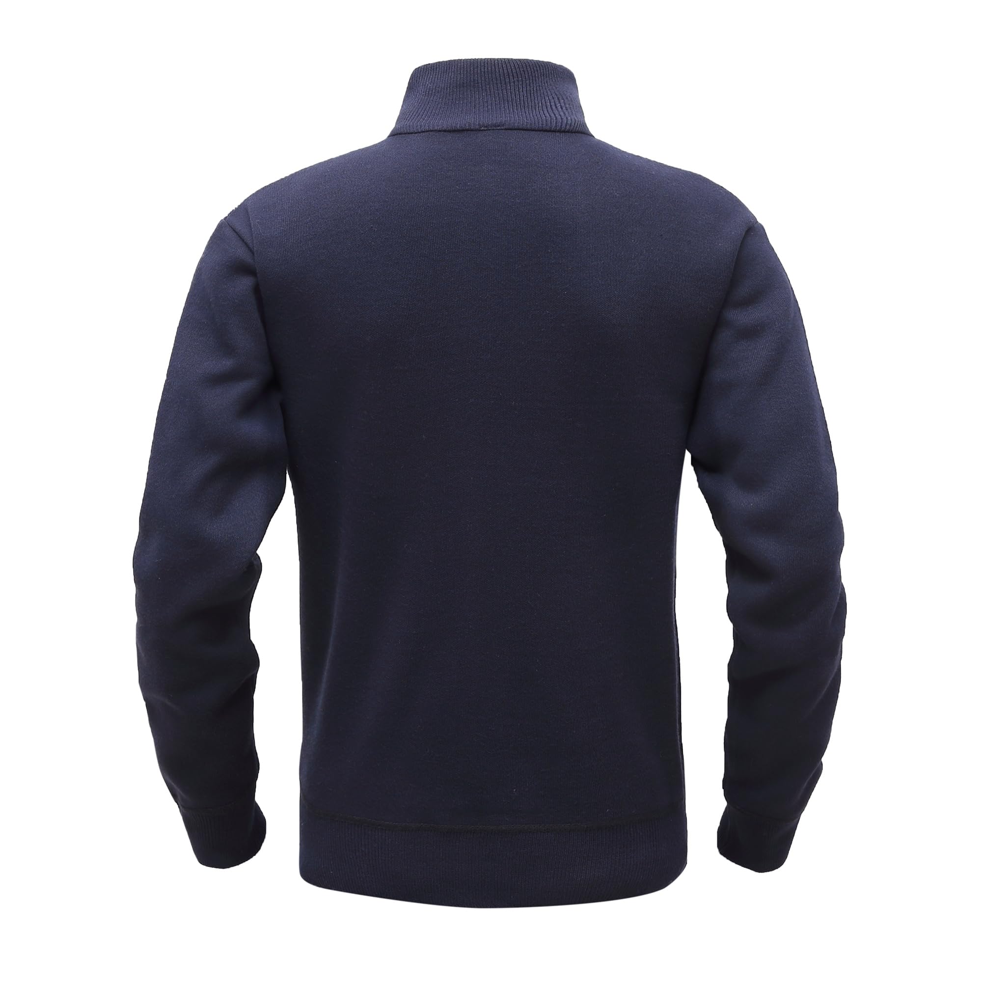 Jersey de Punto Sueter Hombre Manga Larga y Media Cremallera Otoño Invierno Jersei Clásico de Cuello Alto de Canalé Suéter de Punto