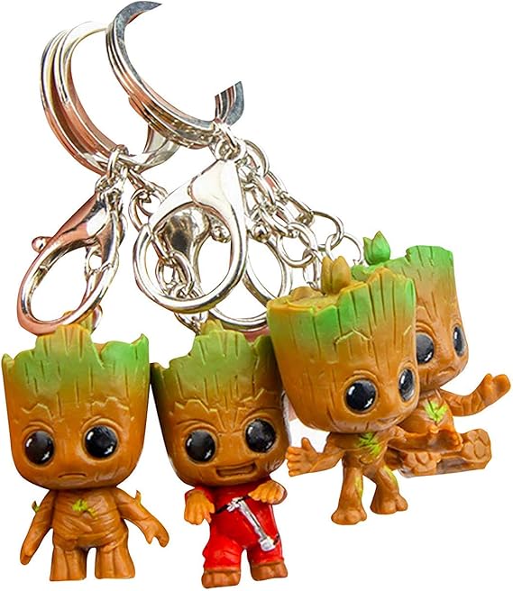 Baby Groot Porte Cles Lot De 4 Figurine D Action Du Film Classique Parfait Comme Cadeau Je Suis Groot Amazon Fr Bagages