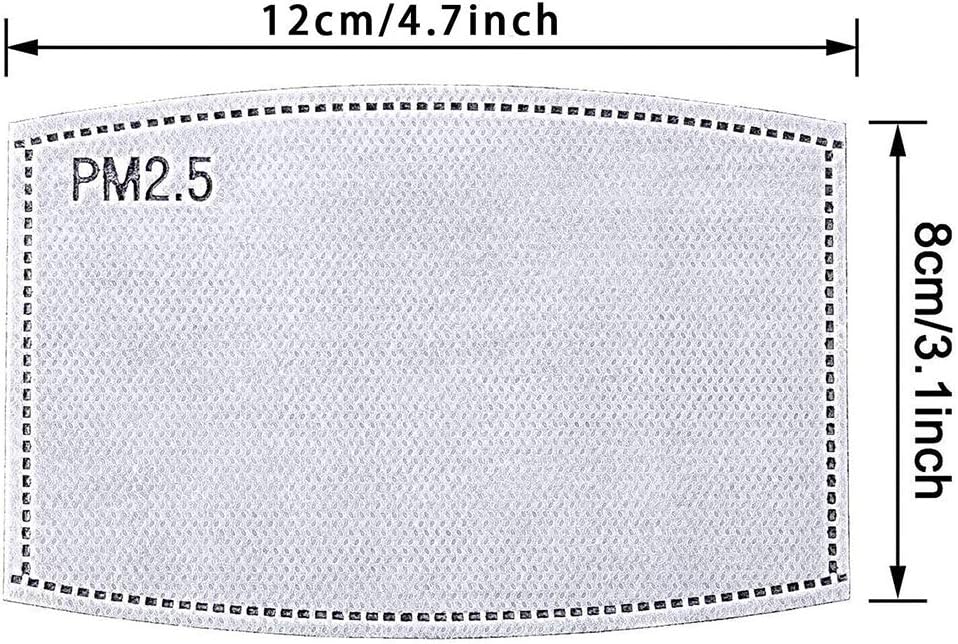 PM2.5 Activated Carbon Filter for Mask - 5 Layers Replaceable Protective Parts Filters for Air Filtration (20pcs+2black)