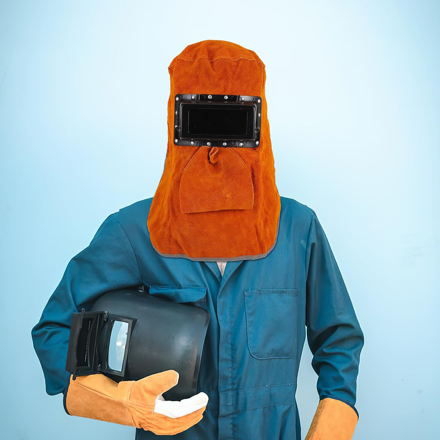 Welding Mask Replacement Protective Face Guard for Electric Welder | Cowhide, Sponge and Glass Build, Adjustable Fit, Anti Splash Impact Resistance