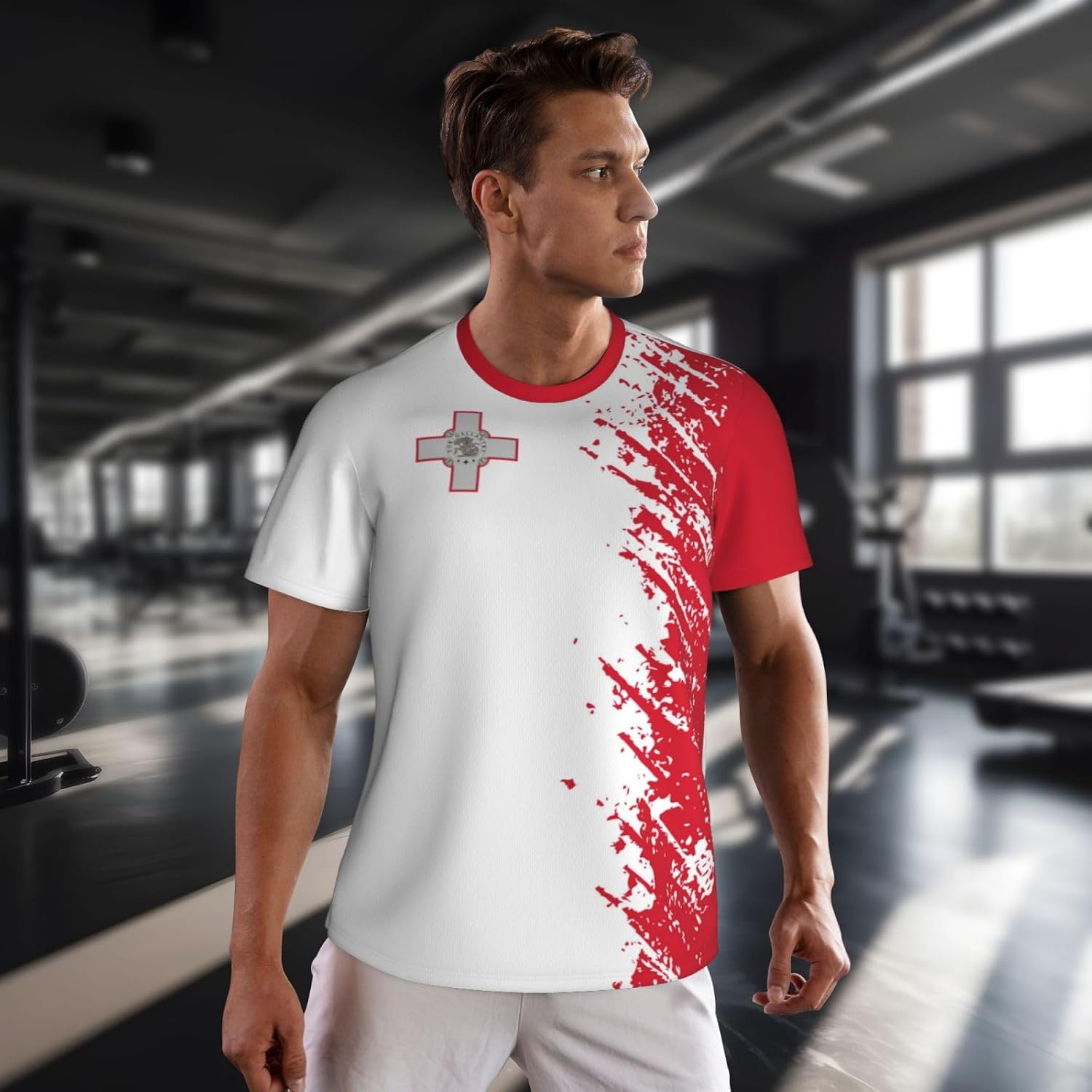 Malta Flag Grain Sports Jersey Mesh T-Shirt 3D Print for Running Soccer Shirts