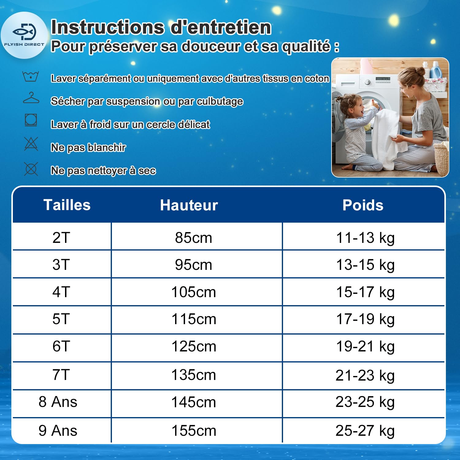 FLYISH DIRECT Lot de 6 culottes d'apprentissage de la propreté, pour enfants garçons et filles, 160/9 ans