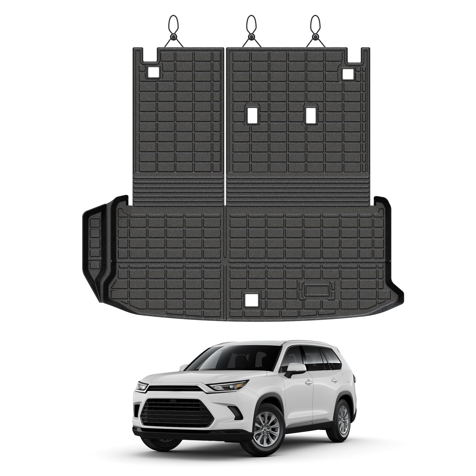 Photo 1 of **STOCK PHOTO**Mixsuper Cargo Liner for Toyota Grand Highlander 2024-2026, All Weather All-in-One Trunk & Backrest Mat, TPE Rear Seat Protector Accessories