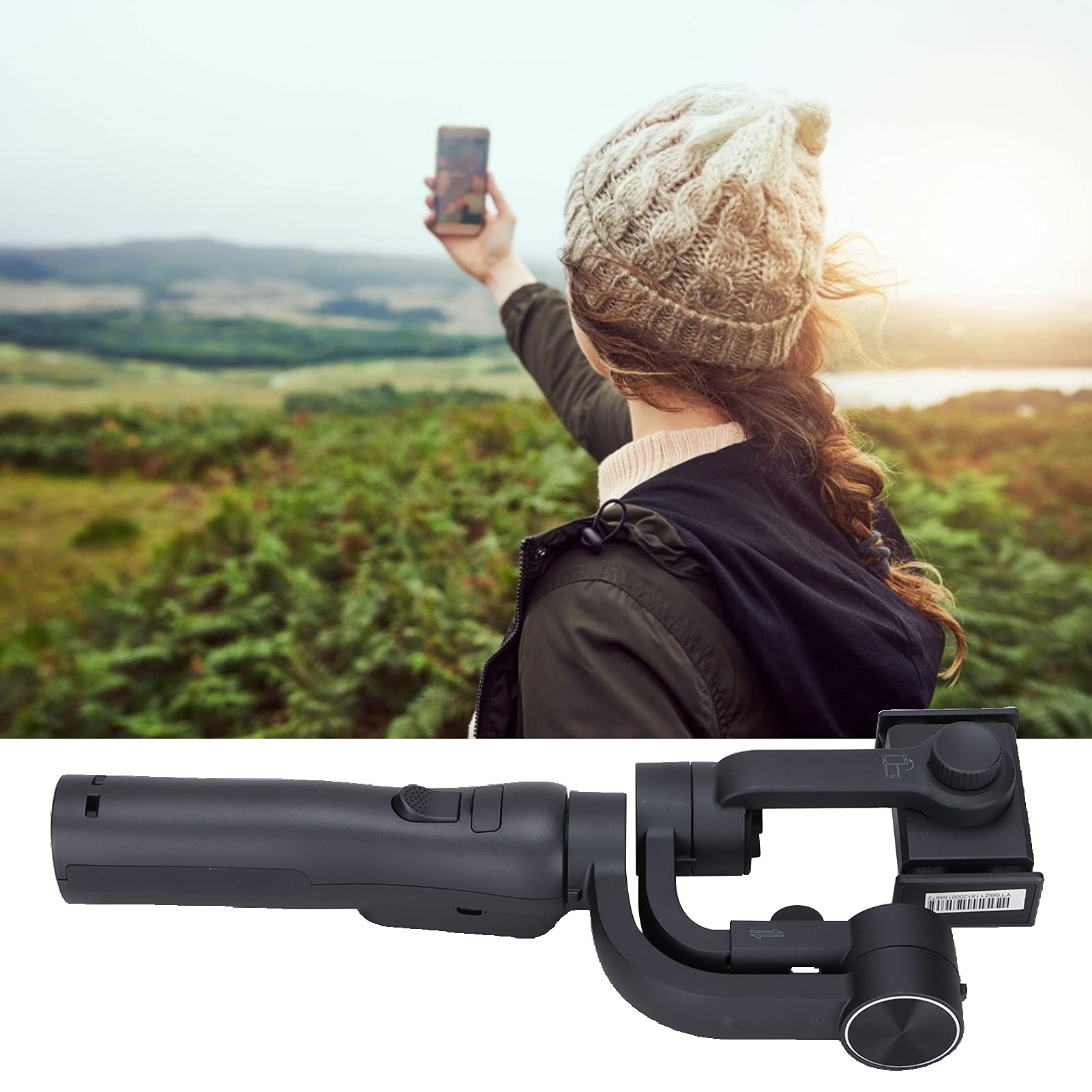 Cosiki Stabilizzatore Portatile per Smartphone Registrazione Video Design Leggero e Pieghevole per i Viaggiatori