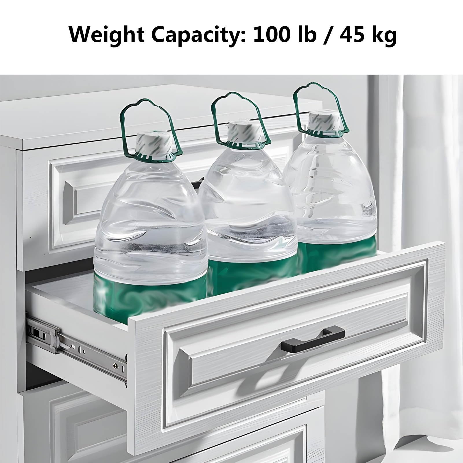 Prowadnice z Cichym Domykaniem, Szyny do Szafek Montowane z Boku, 300 350 400 450 500 550 mm, Nośność 45 kg(14in (350mm))