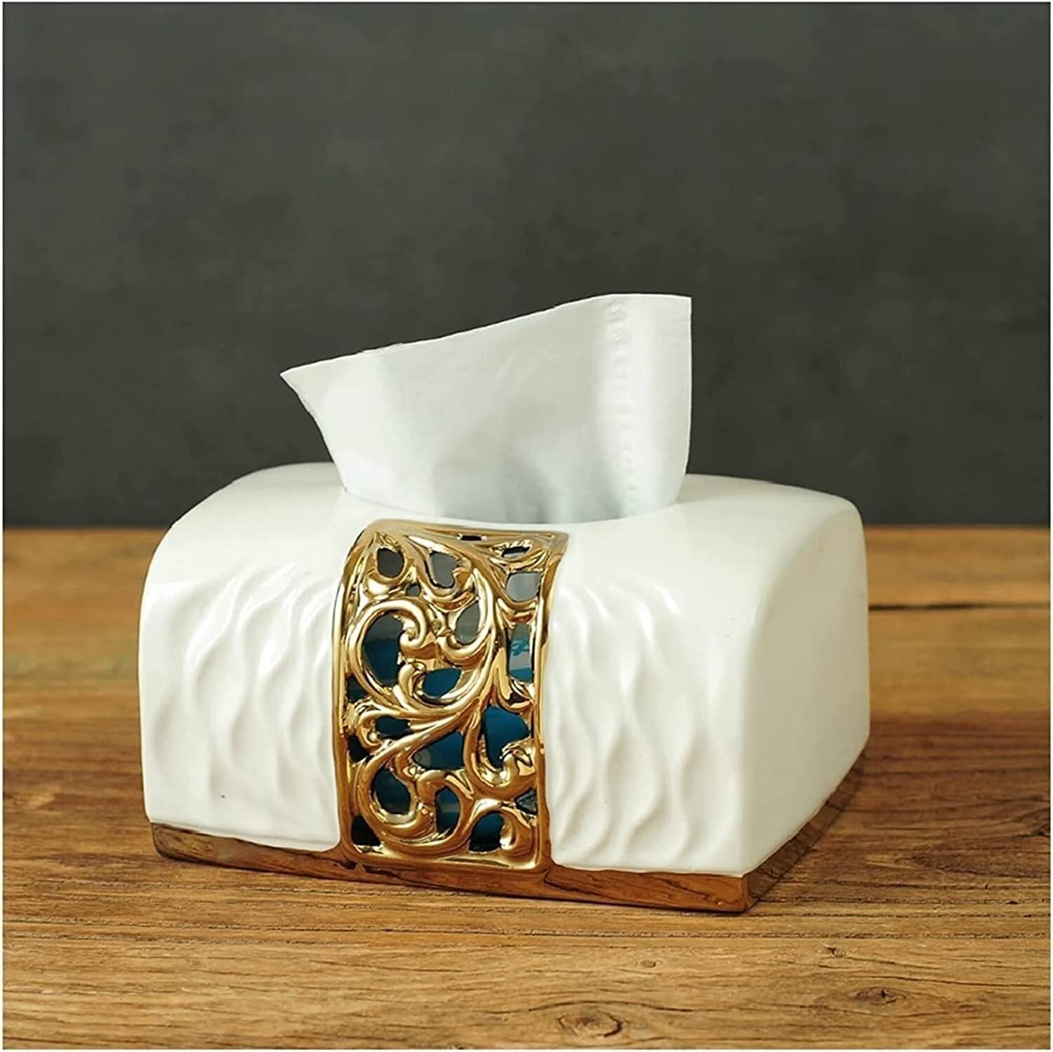 GTHTUHFD Tissue Box Ceramic Dining Table Household Napkin Pumping Living Room Furnishings Home Storage Box