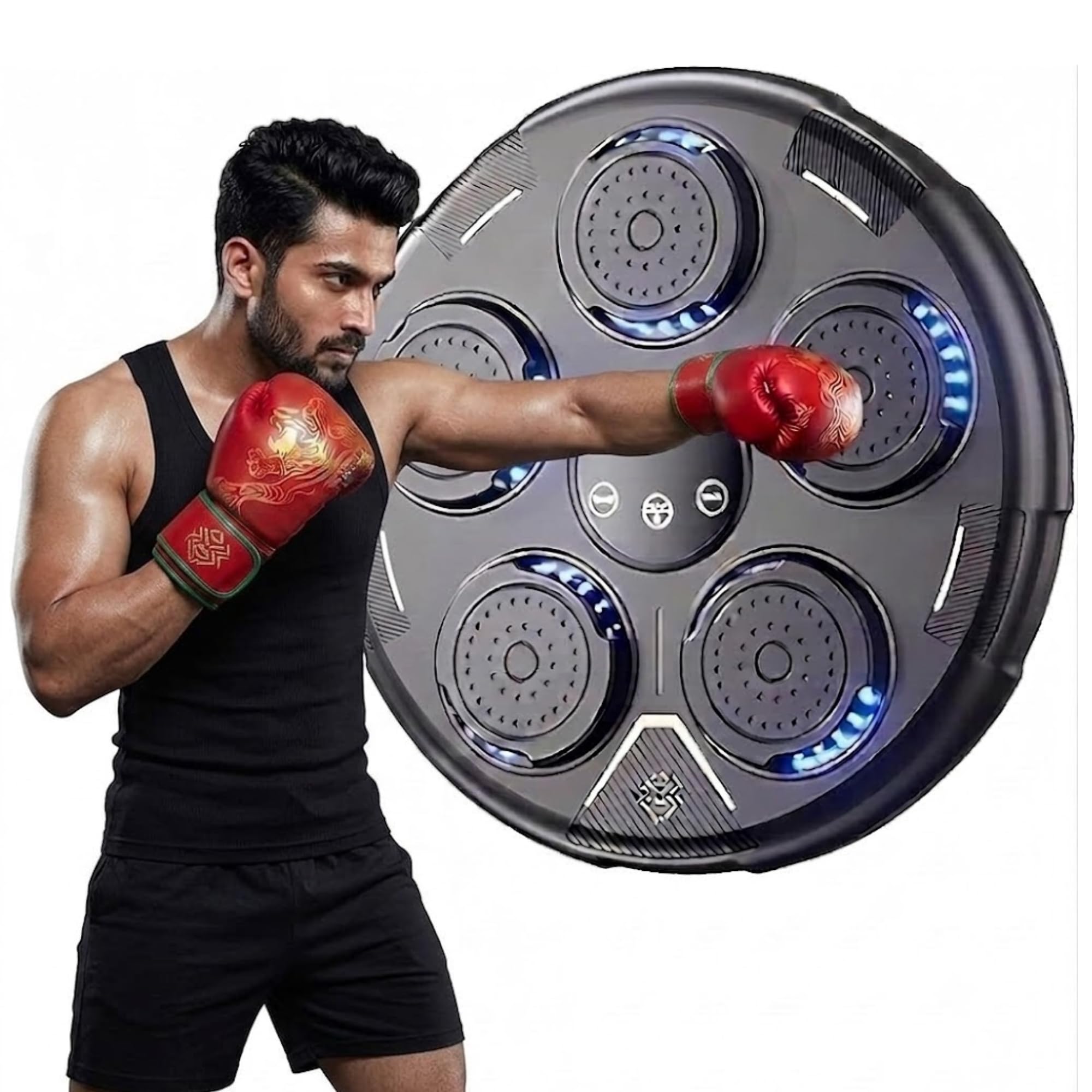 Drumstone TopRated 𝟏𝟓𝐘𝐫 𝐖𝐚𝐫𝐫𝐚𝐧𝐭𝐲 Wall Mounted Boxing Machine with LED Light Reaction & Bluetooth Music, Smart Punching Trainer for Reflex, Speed & Home Workouts, Boxing Training Machine-image-13