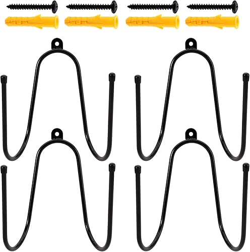 TOPZEA Paquete de 4 soportes de pared para patineta, ganchos de pared de metal para tablas de snowboard, ganchos de soporte para guitarra, estilo W,