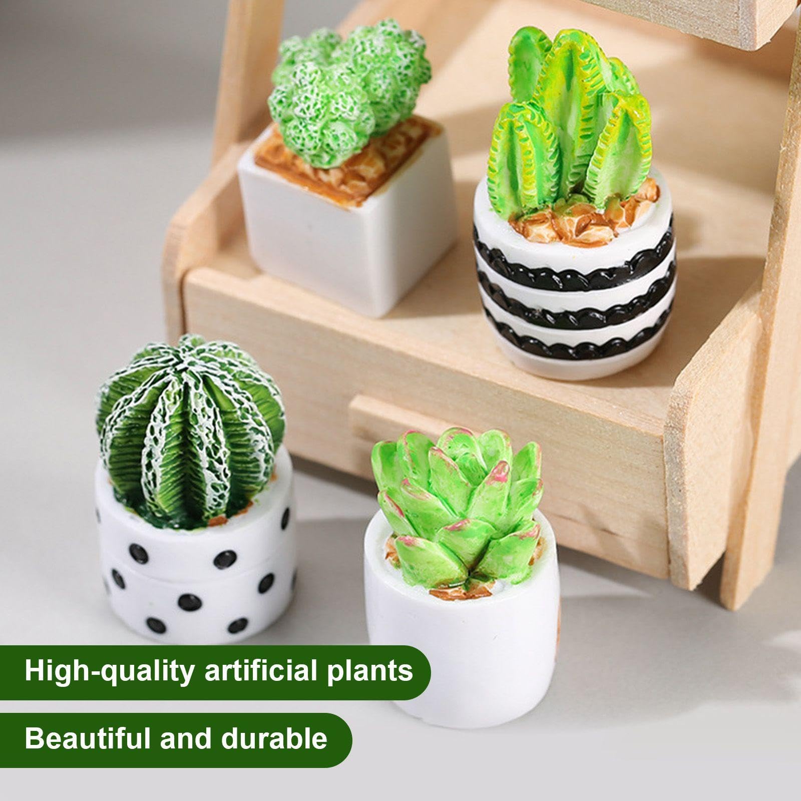 NIDHFG 16 Pieces Of Simulated Resin Potted Plants, Small Succulent Ornaments On Desktop, Creative Mini Plants - Image 3