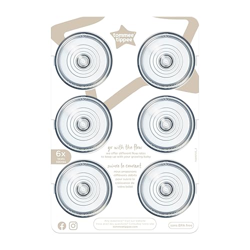 Tommee Tippee Tetinas avanzadas anticólicos para biberón, flujo medio, similar al pecho, silicona suave (9.8ft+, 6 unidades)