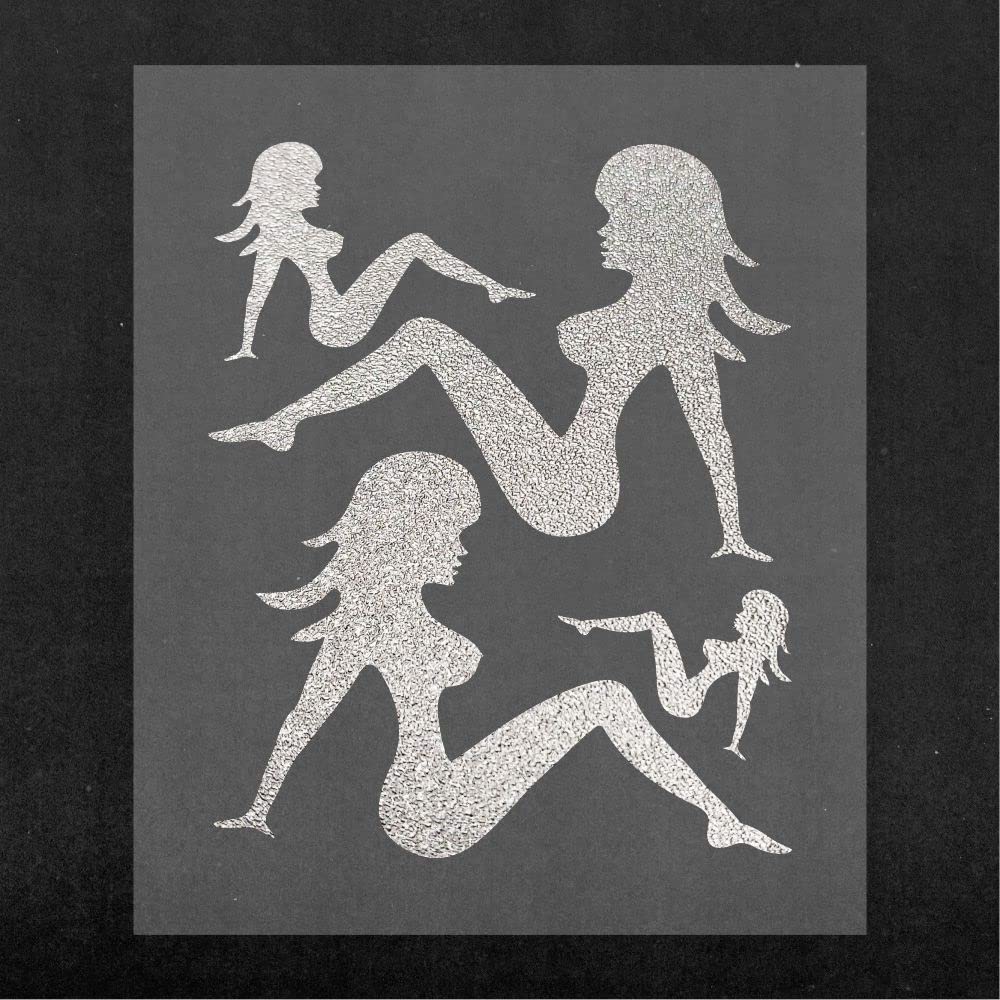 Quattroerre Supershaped Die-Cut Woman Silhouette Stickers for Car, Silver, 14 x 16 cm