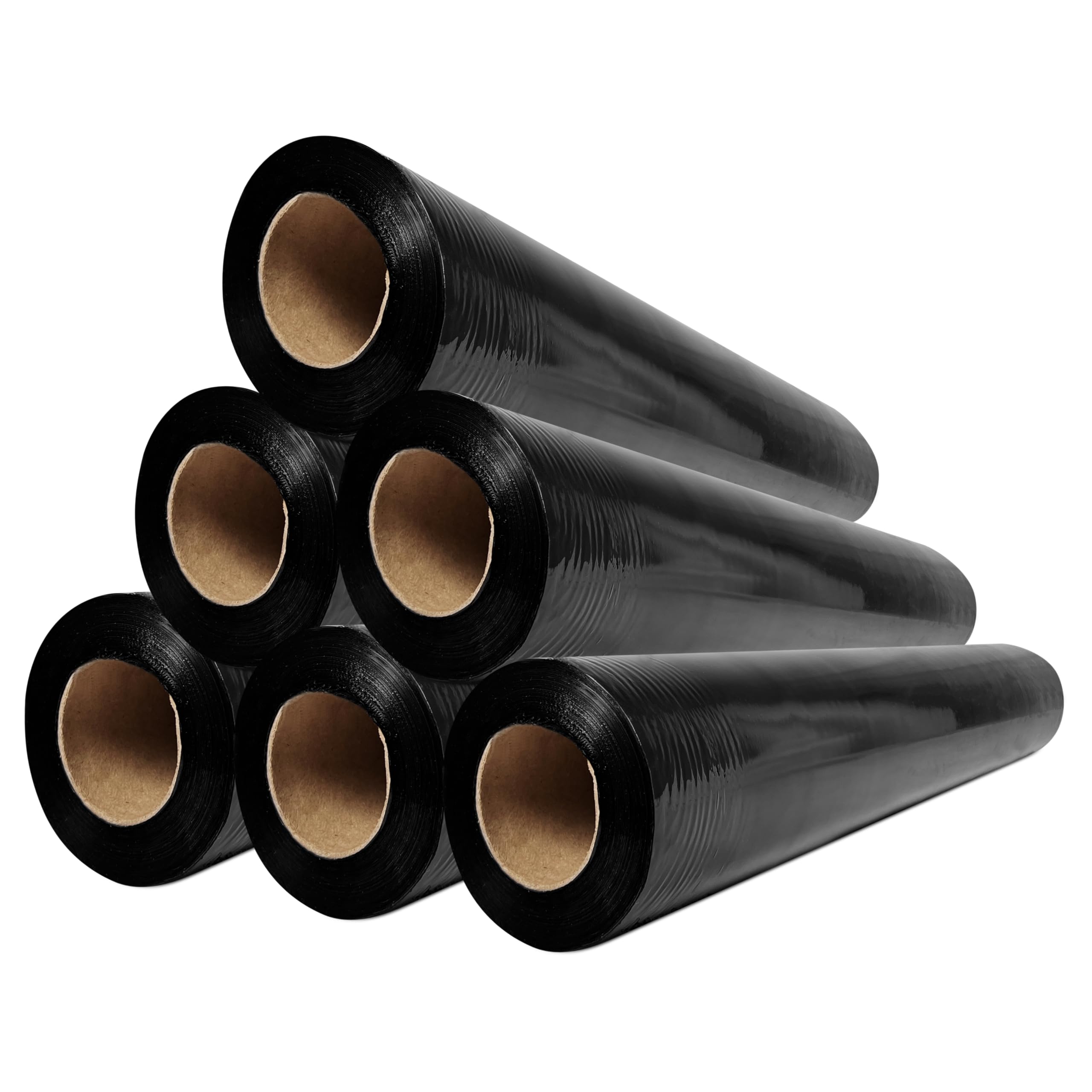 6 Rollos Film Embalaje Negro 50 cm x 300 m 23 micras 2 Kg | Rollos de Film Estirable para Embalar