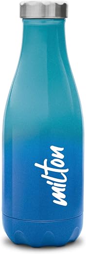 MILTON Prudent 350 Thermosteel Bottle, 360 ml Water Bottles, 24 Hours Hot and Cold, Easy to Carry, Easy Grip, Rust Proof, ...