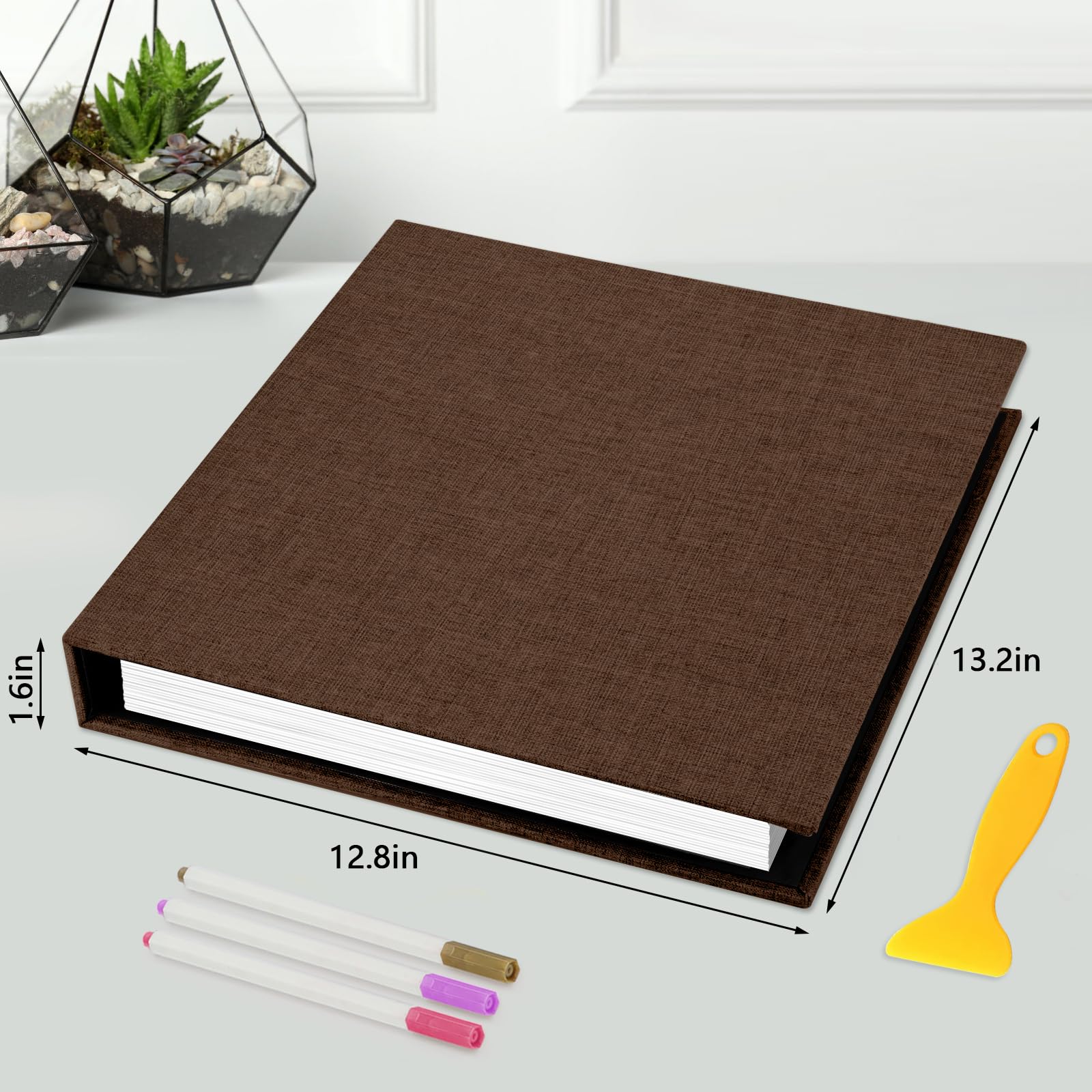 Zesthouse Large 18In Photo Album Self Adhesive 40 Pages, 3-Ring Scrapbook Albums Holds 8x10 5x7 4x6 Photos, DIY Magnetic Picture Book with Writing Space, Gift for Family Wedding Baby