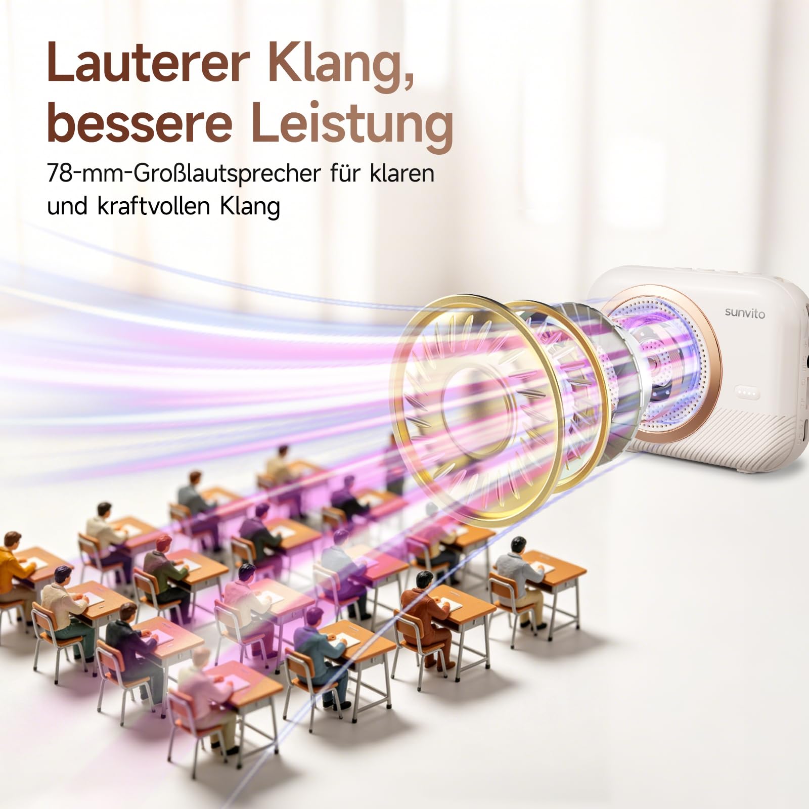Tragbarer Sprachverstärker Bluetooth Lautsprecher mit 2 kabellosem Headset-Mikrofon, wiederaufladbarer Mini Sprachverstärker für Lehrer, Trainer, Reiseführer, Meetings und Präsentationen